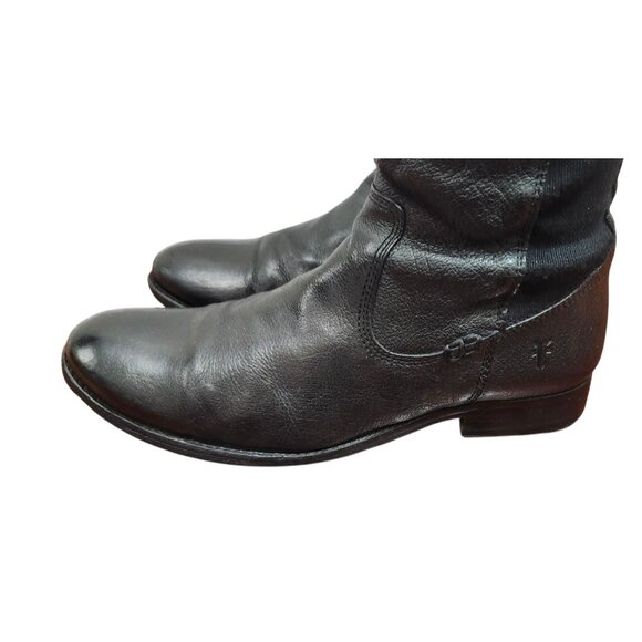 Frye Molly Gore Tall Boots Black Leather Riding Equestrian Style Sz 8B - Picture 7 of 14